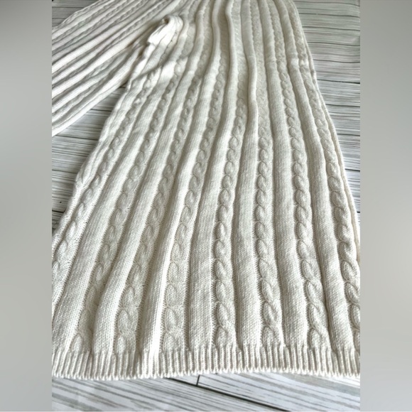 ASCOT+HART Wide Leg Graphic Yarn Knit Sweater Pants Off-White Women’s Size Large - Picture 6 of 15